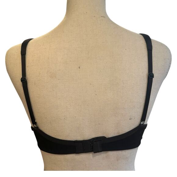 VICTORIA'S SECRET Black Lined Perfect Coverage Bra Solid Rhinestones Womens 32D - Picture 5 of 7